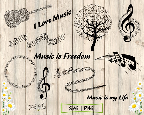 Musikbilder Svg Musiknoten Svg Musiksymbol Musik Png | Etsy