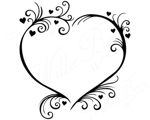Download Heart SVG Wedding SVG Couples SVG Love Heart Flourish | Etsy