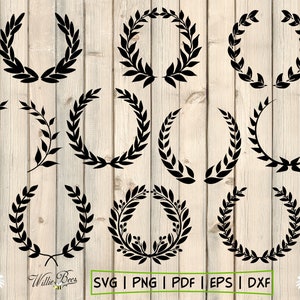 Olive Wreath SVG, Olive Branch, Laurel Wreath Silhouette, Olive Wreath, Wreath images, Kotinos SVG, Intertwined Circle, Digital Download