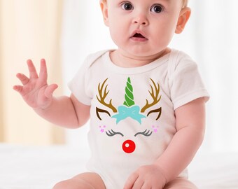 Christmas Reindeer Face SVG, Red Nosed Reindeer, Kids Christmas Silhouette, Christmas Image, Glowforge Laser, Digital Download