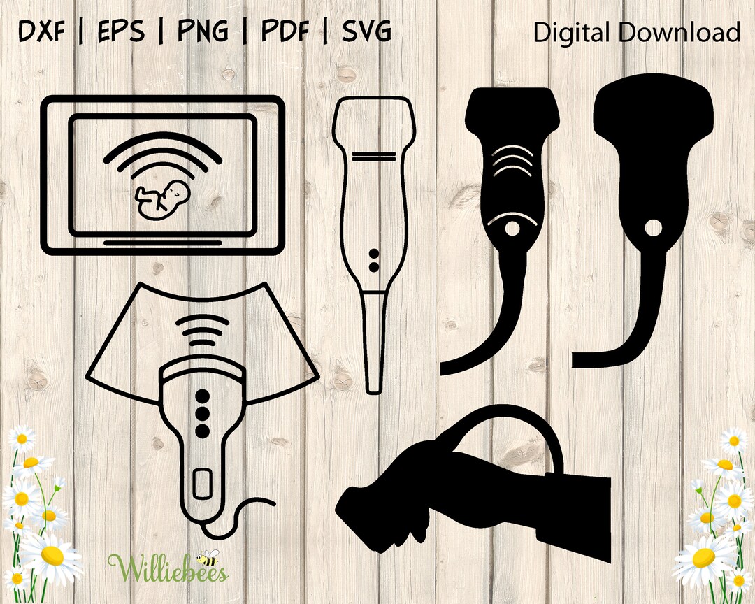 Ultrasound Probe Transducer Clipart, Sonogram SVG, Ultrasound