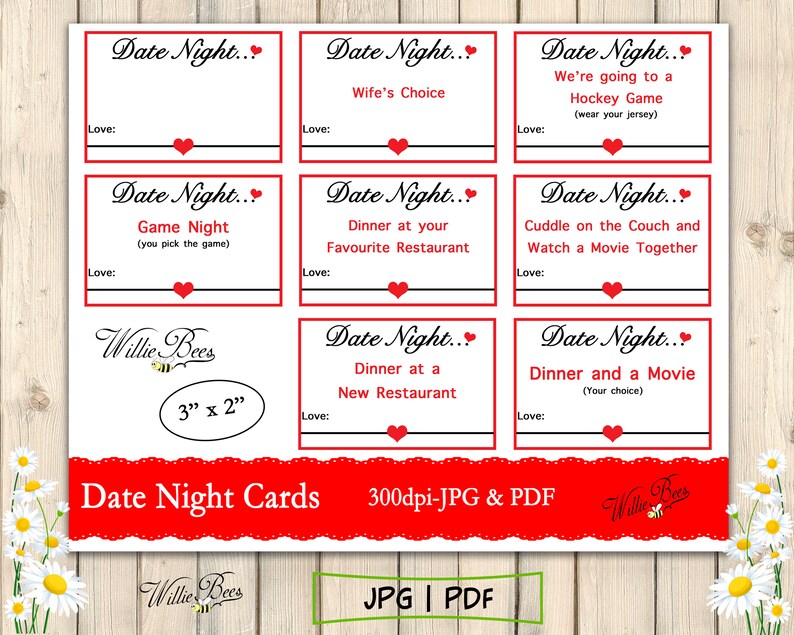 Date Night Coupons Love Cards Love Coupons Date Ideas Date Etsy