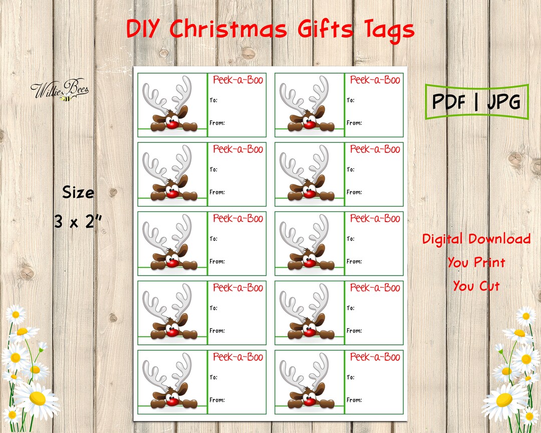 Christmas Gift Tags Holiday Name Tags Present Tags Xmas Etsy