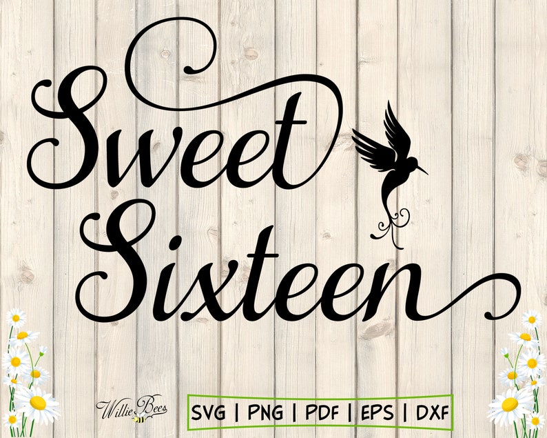 206 Sweet Sixteen Svg SVG PNG EPS DXF File