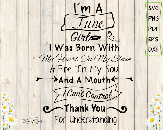 Download June Birthday Svg June Birthday I M A June Girl Gemini Etsy