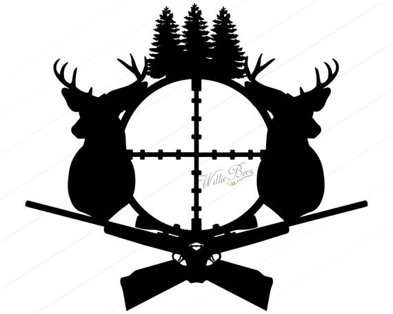 Download Deer Hunting SVG Silhouette Clipart Gone Hunting Deer | Etsy
