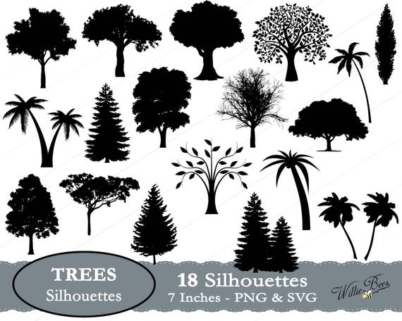 Download Free Tree Svg Tree Silhouette Clip Art Pine Tree Palm Tree Svg Etsy SVG DXF Cut File