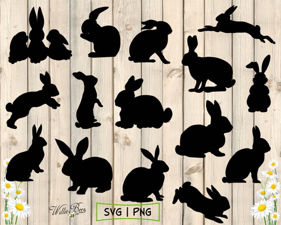 Download Rabbit Svg Clipart Bunny Rabbit Silhouette Hare Svg Rabbit Etsy