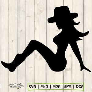 Cowgirl nackt SVG, Mädchen Silhouette, sitzendes Cowgirl, Cowgirl SVG, Cowgirl Clipart, Mädchen mit Cowboyhut, Fahrzeug Aufkleber, digitaler Download