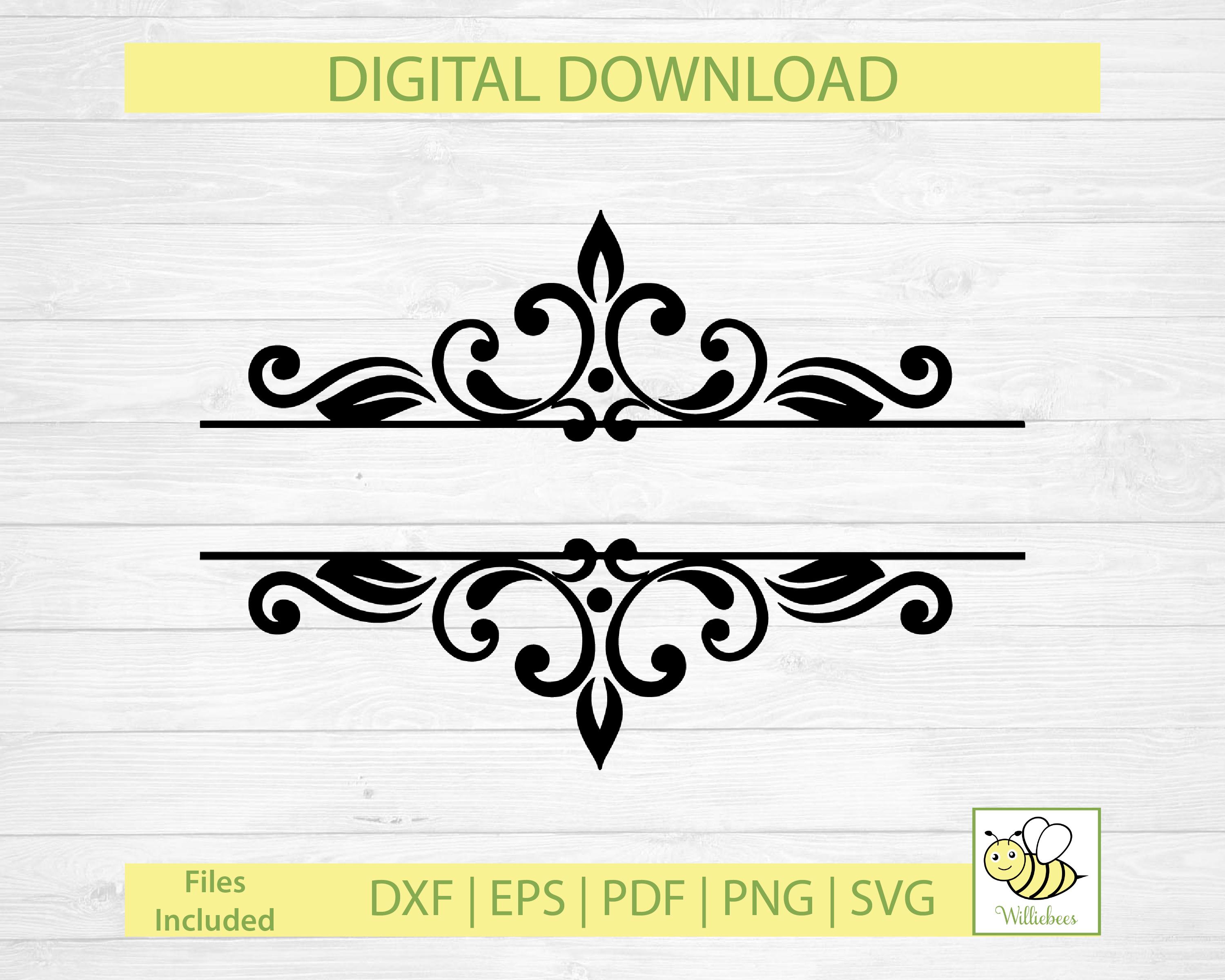 Split Monogram Frame, Monogram Design, Motif SVG, Mailbox Monogram ...