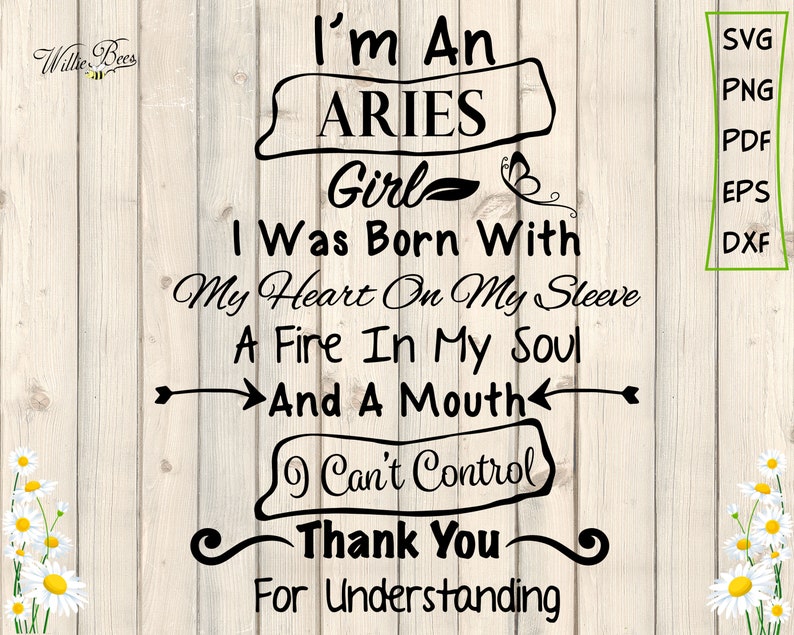 Download I'm An Aries Girl SVG March Birthday SVG April Birthday | Etsy