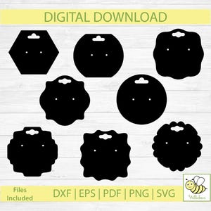 Rounded Earring Card Template, Earring Display Template, Jewelry Packaging, Earring Holder Template, Jewelry Card, Digital Download