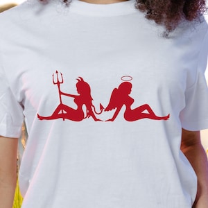Teufel oder Engel SVG, Sexy Frau, Frau SVG, Fahrzeug Aufkleber, Mädchen Teufel, LKW Aufkleber, Aufkleber SVG, Sexy Teufel, Glowforge, digitaler Download