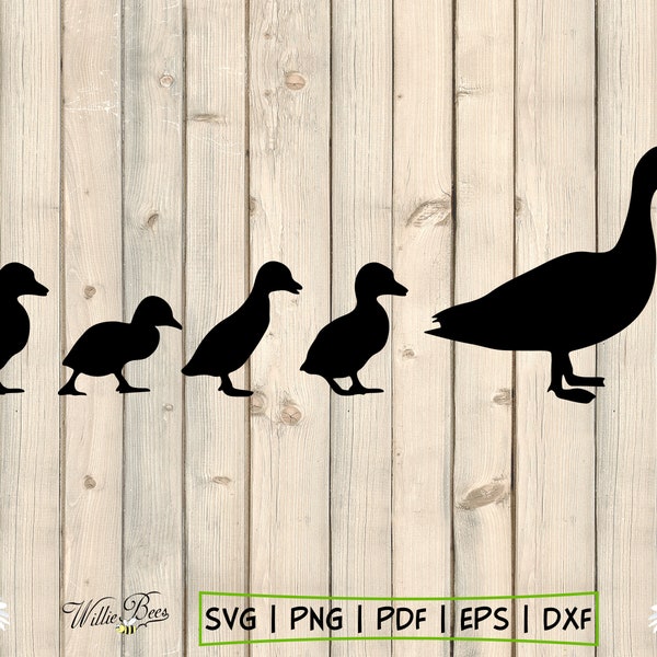Ducks SVG, Mom and Baby Ducks Clipart, Family Of Ducks, Quack Quack, Ducklings SVG, Mallard Waterfowl, Mother Duck Clipart, Digital Download