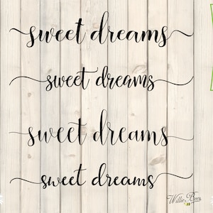 Sweet Dreams SVG Silhouette Cricut Cut File, Główna sypialnia Dekoracja ścienna, Chłopiec czy dziewczynka, Projekt pokoju dziecięcego, Sypialnia gościnna, Pobieranie cyfrowe