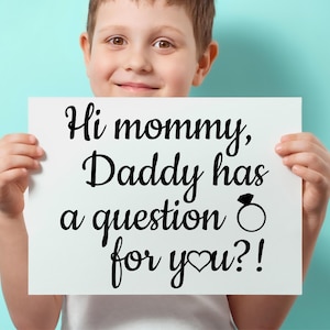 Propuesta de matrimonio sorpresa SVG, Papá tiene una pregunta, ¿Quieres casarte conmigo?, Camiseta para niños, Anillo de compromiso, Haz la pregunta, Descarga digital