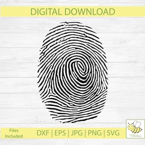 Fingerabdruck SVG, Silhouette Clipart, Fingerabdruck Bild, Fingerabdruck Schablone, Cut File, Finger Linien, digitaler Download