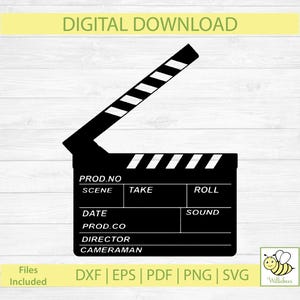Movie Clapperboard SVG, Film Clapper Board SVG, Film Clapboard, Film Making, Movie Scene Board, Cinema Clipart, Movie SVG, Digital Download