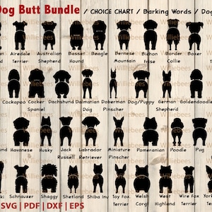 Dog Butt Bundle SVG, Dog Decal Images, Dog Paws, Canine Clipart, Dog Leash Hook, Boerderij Decor, Glowforge Laser, Digitale Download