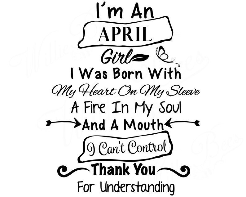 Download April Birthday SVG I'm An April Girl Aries SVG Taurus | Etsy
