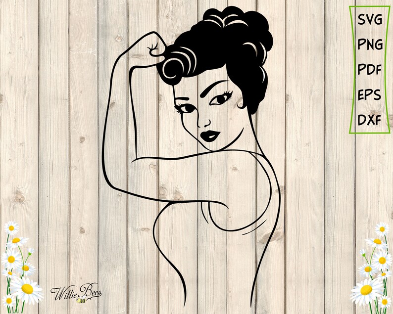 Download Pin Up Girl SVG Pin Up Girl Vector Woman SVG Strong Mom | Etsy
