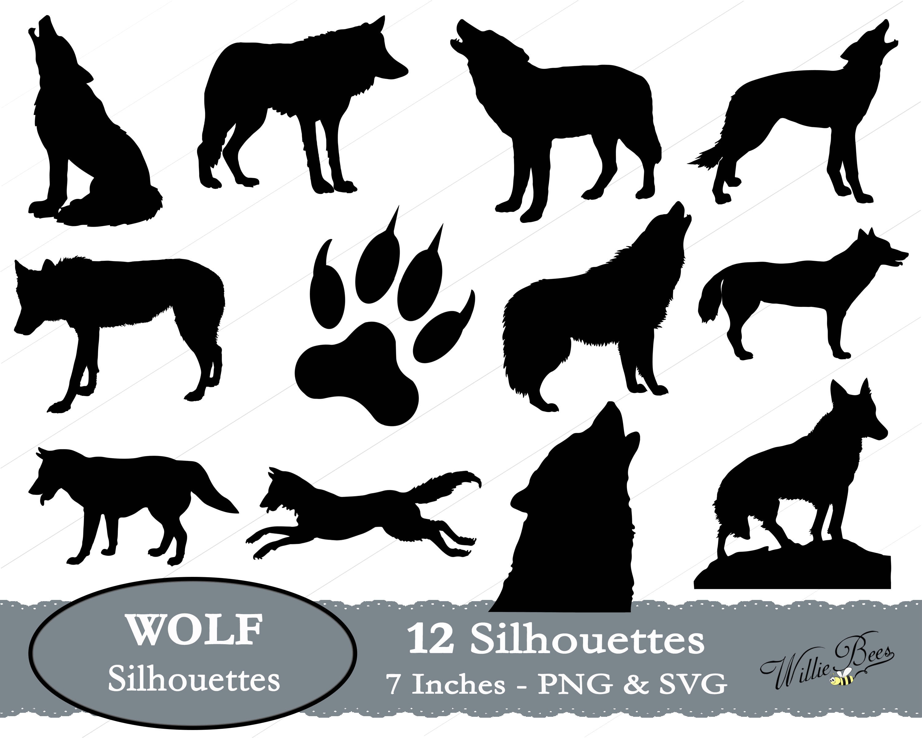 Wolf SVG Wolf Silhouette Clip Art Wolves Timber Wolf Grey | Etsy