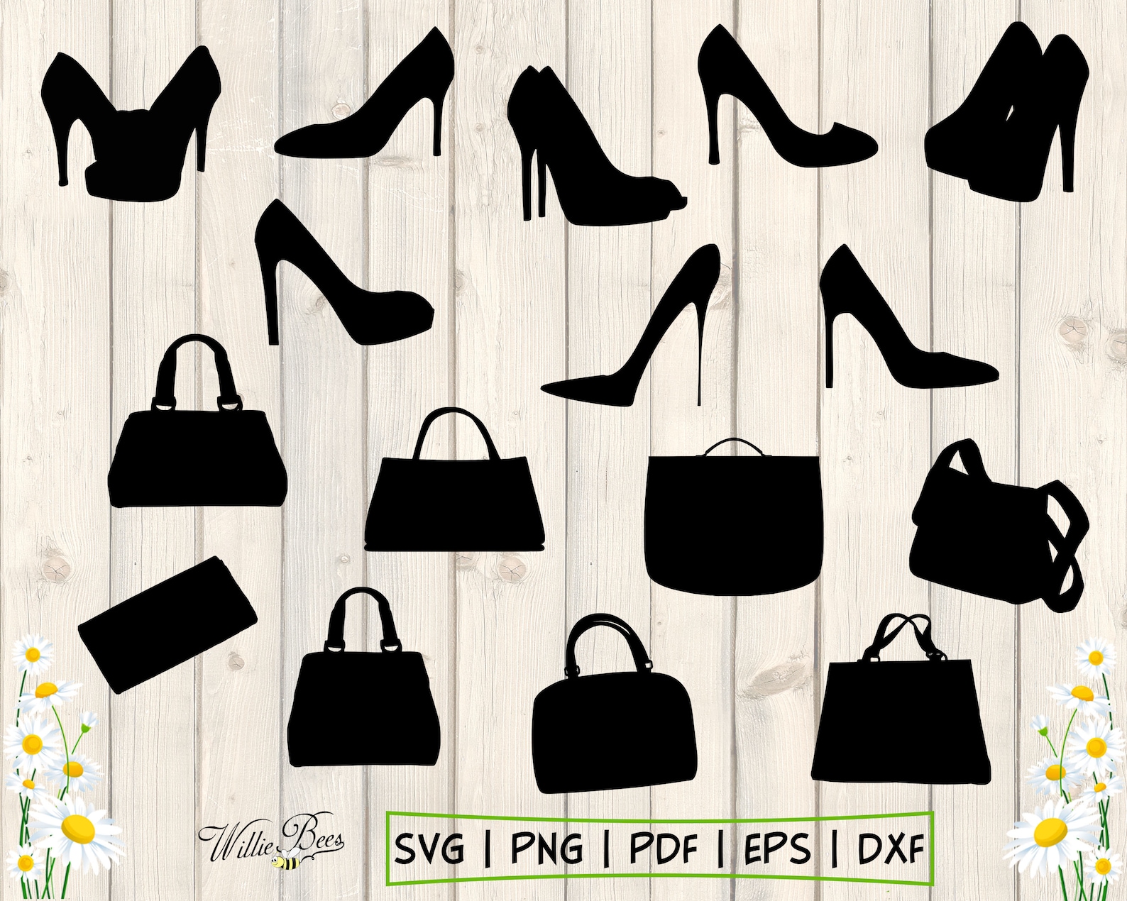 Shoes SVG Purse SVG Purses and Shoes Handbags SVG High Etsy UK