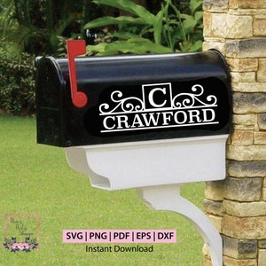 Personalized Mailbox Monogram Decal SVG, Last Name And Initial, Postbox Sign, Custom Monogram, DIY Design, House Decor, Digital Download