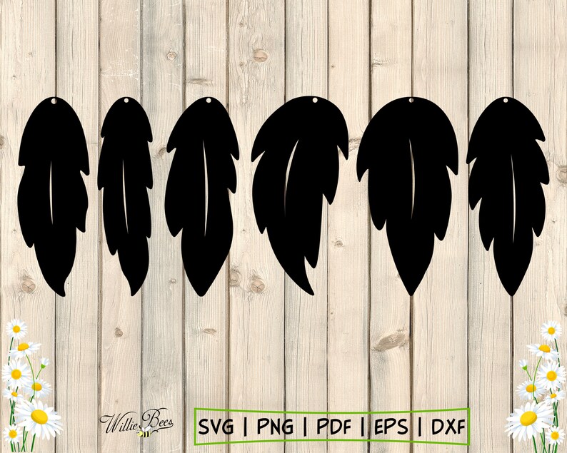 Feather Earring Template SVG Earring Template Cut File - Etsy