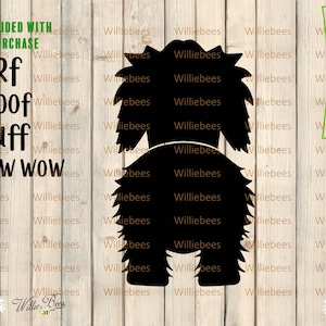 Shaggy Dog SVG, Dog Butt Silhouette, Puppy Dog, Dog Decal, Shaggy Dog Clipart, Glowforge Laser, Dog  Hook, Digital Download
