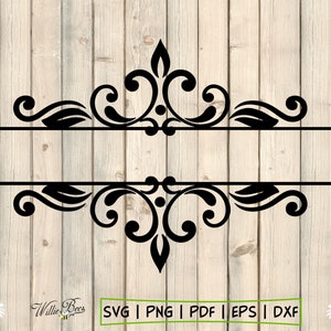 Split Monogram Frame, Monogram Design, Motif SVG, Mailbox Monogram Design, Jar Monogram, Flourish Split Monogram SVG, Digital Download