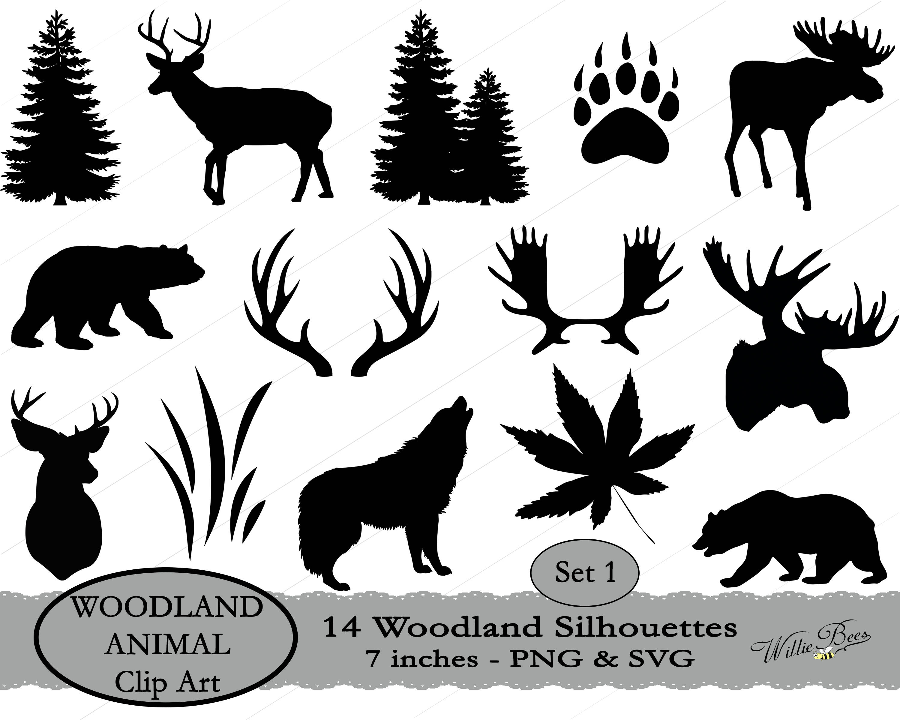 Download Deer SVG Moose SVG Woodland Animal SVG Clip Art Black Bear ...
