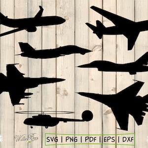 Vliegtuigen SVG, vliegtuig silhouet clipart, helikopter SVG, Jet vliegtuig SVG, vliegtuig beelden, straalmotor, straaljager, digitale download