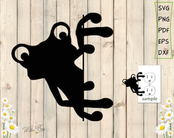 Peeking Frog SVG Clipart, Tailless Amphibians, Peeking Frog, Toad SVG, Frog Image, Frog SVG, Frog Silhouette, Digital Download