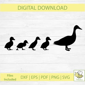 Ducks SVG, Mom and Baby Ducks Clipart, Family Of Ducks, Quack Quack, Ducklings SVG, Mallard Waterfowl, Mother Duck Clipart, Digital Download