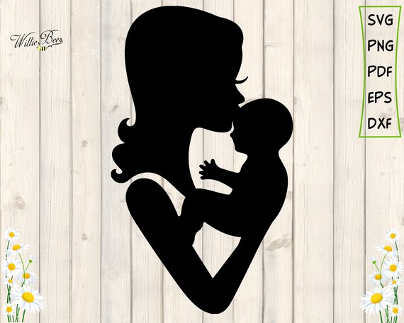 Download Mother And Baby Svg Mom And Baby Mom Kissing Baby Mommy And Etsy