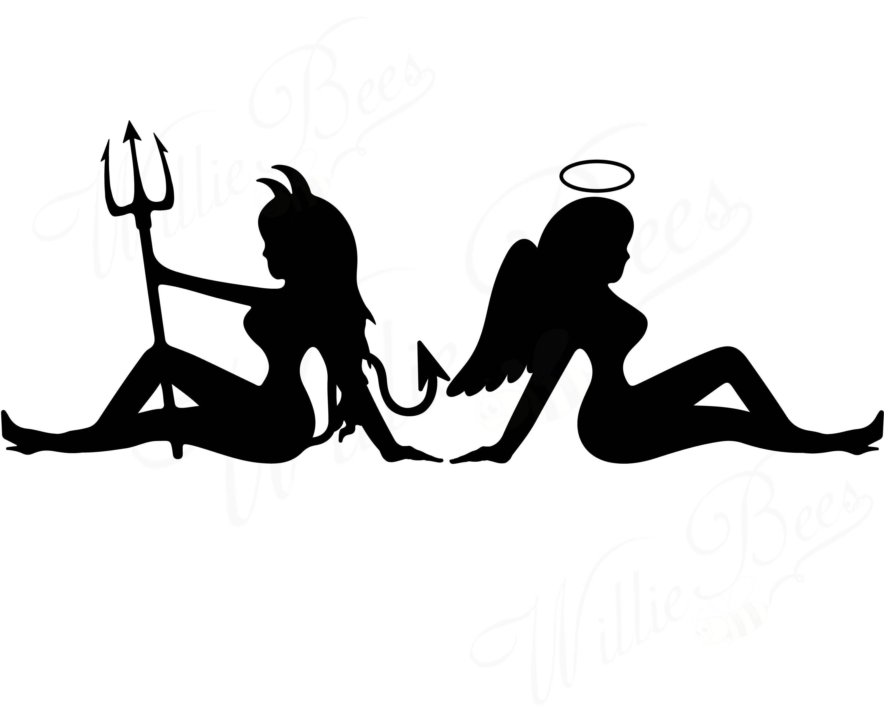 Svg Devil Or Angel Sexy Woman Woman Svg Vehicle Decal Girl Etsy