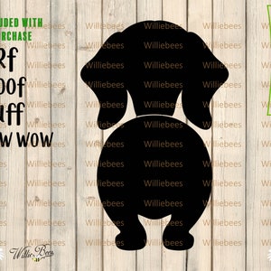 Dachshund Dog SVG, Dog Butt Silhouette, Puppy Dog, Dog Decal, Dachshund Clipart, Glowforge Laser CNC, Dog  Hook, Digital Download