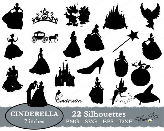 Download Cinderella SVG Silhouette Clip Art Princess Dress ...