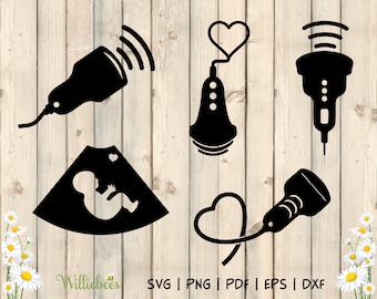 Ultrasound Probe Transducer Design, Sonogram SVG, Ultrasound Technician, Sonography Probe, Medical Doctor, Sound Waves, Digital Download