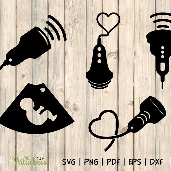 Ultrasound Probe Transducer Design, Sonogram SVG, Ultrasound Technician, Sonography Probe, Medical Doctor, Sound Waves, Digital Download