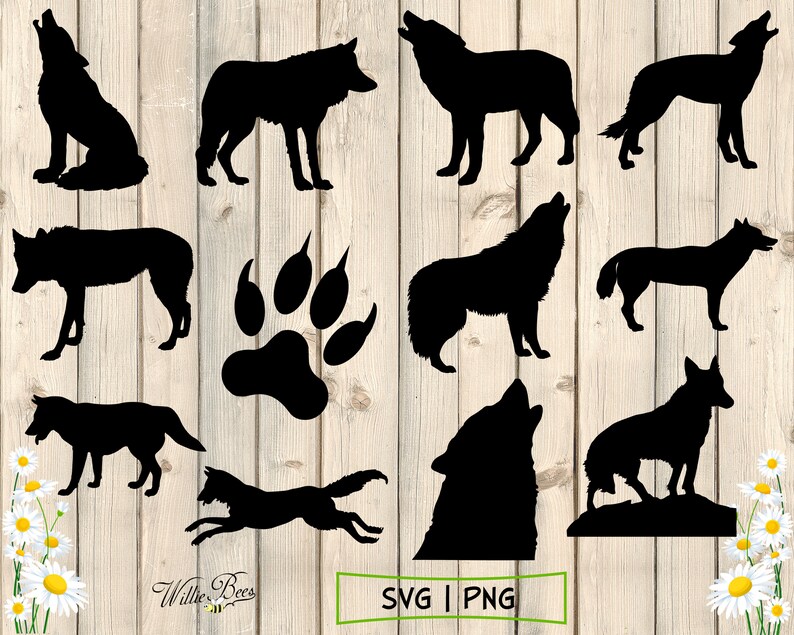 Wolf SVG Wolf Silhouette Clip Art Wolves Timber Wolf Grey - Etsy