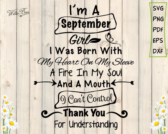 September Birthday Svg I M A September Girl Virgo Svg Etsy