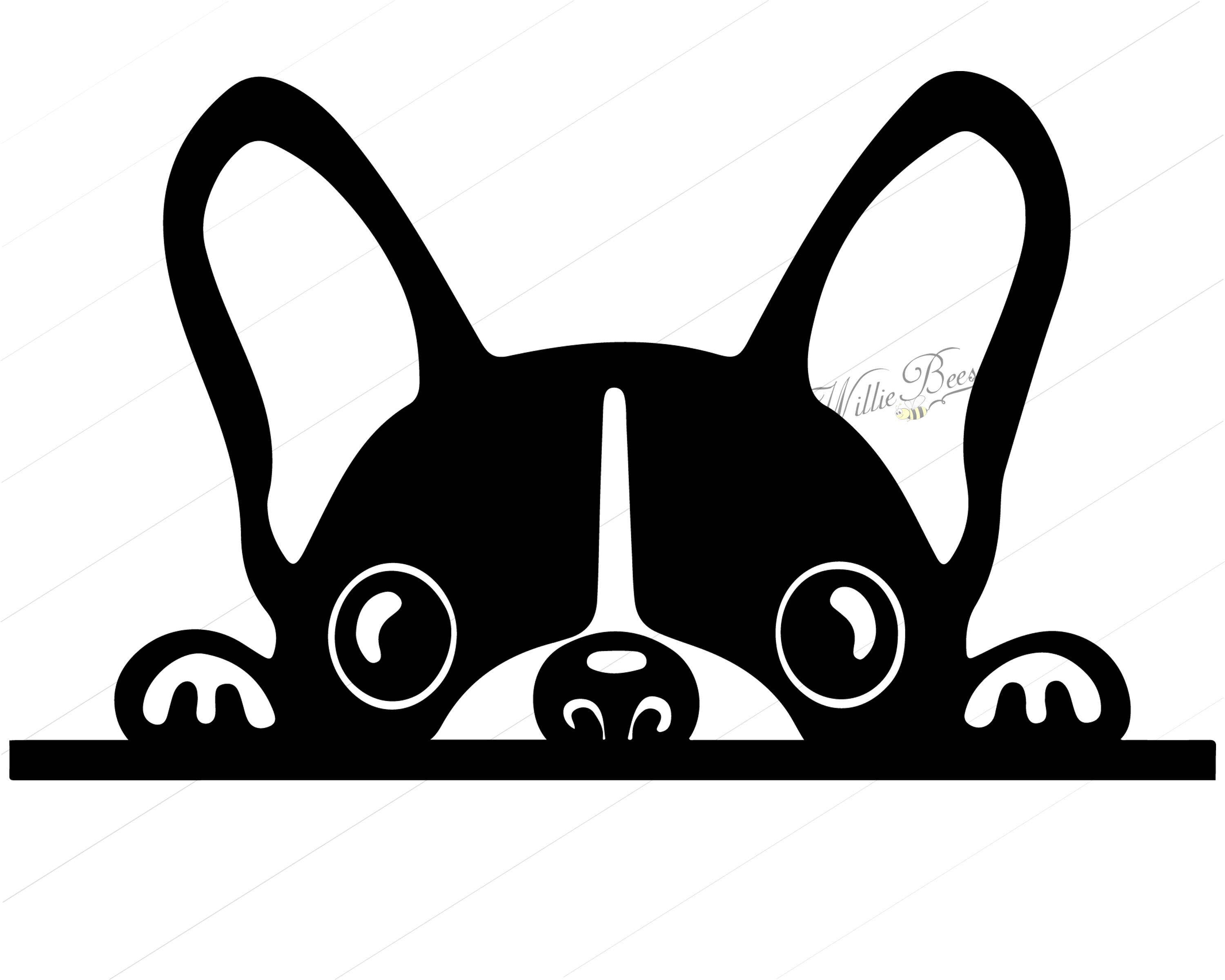 Download Peeking Dog SVG Silhouette Clipart Canine Clipart Image | Etsy