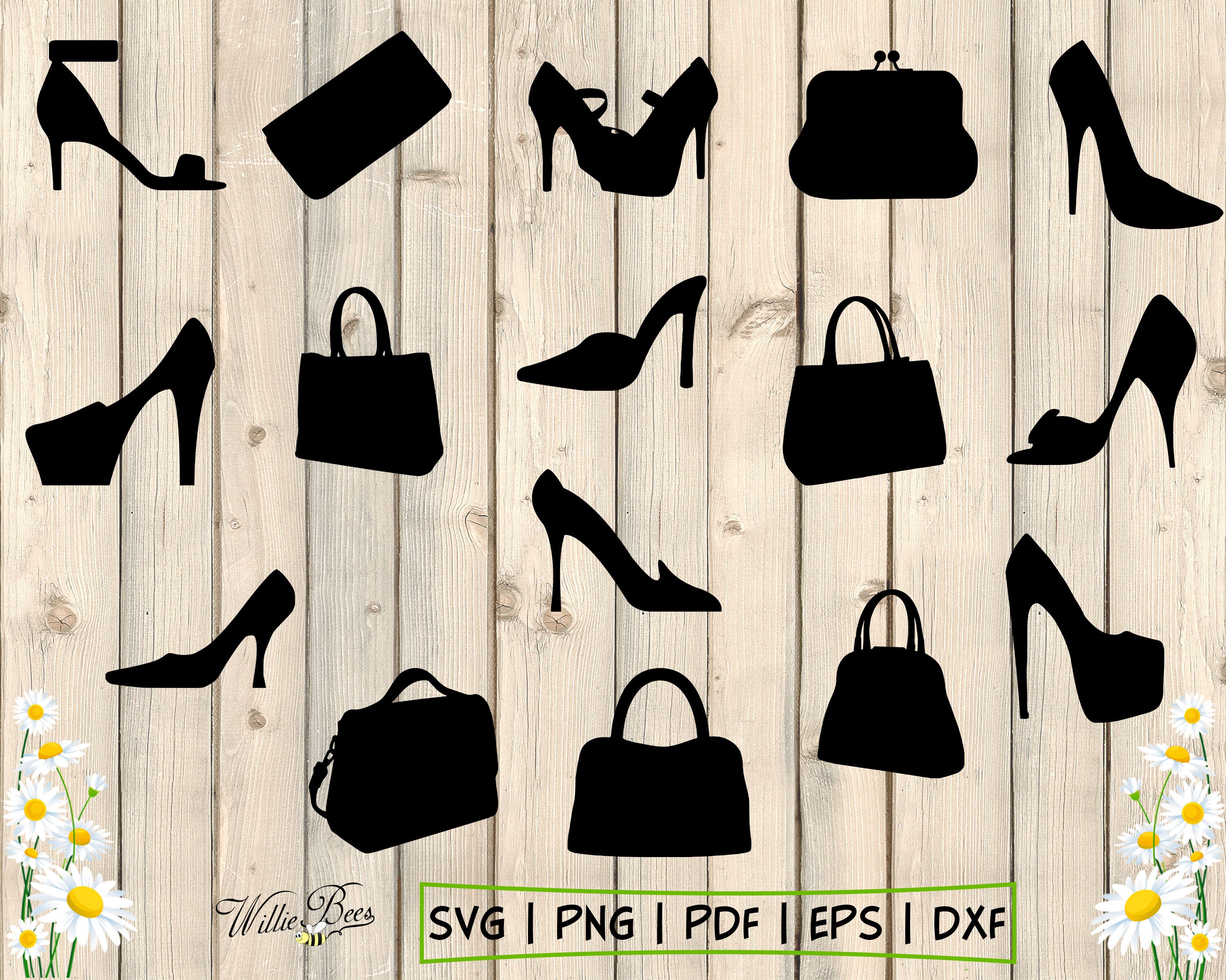 Purse Clipart SVG Shoe SVG Purses and Shoes Handbags SVG Etsy