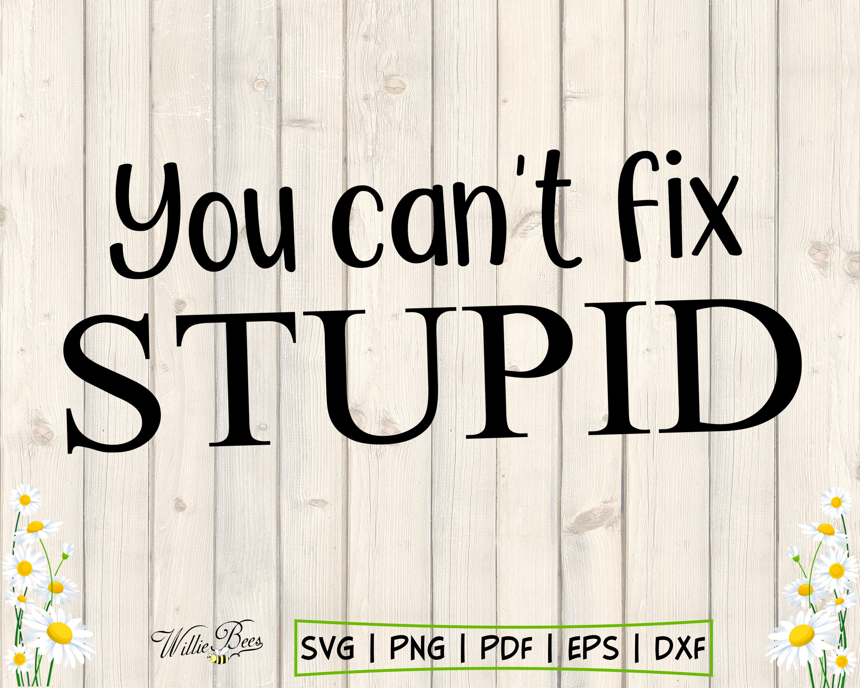 I Cant Be This Stupid You Can't Fix Stupid SVG Dumb Stupid People Shirt Quote | Etsy