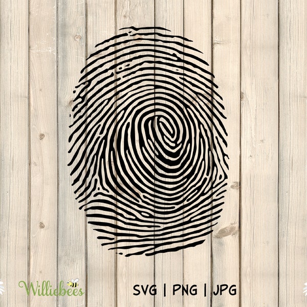 Fingerprint SVG, Silhouette Clipart, Finger Print Image, Thumbprint Stencil, Cut File, Finger Lines, Digital Download