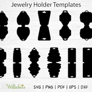 Modèle d'affichage de bijoux SVG, modèle de porte-collier, emballage de bijoux, modèle de porte-bracelet, carte d'affichage de bijoux, téléchargement numérique