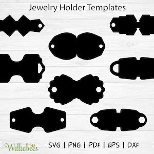 Jewelry Holder Template SVG, Necklace Display Template, Jewelry Packaging, Bracelet Holder Template, Jewelry Display Card, Digital Download