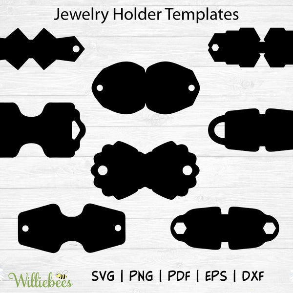 Jewelry Holder Template SVG, Necklace Display Template, Jewelry Packaging, Bracelet Holder Template, Jewelry Display Card, Digital Download